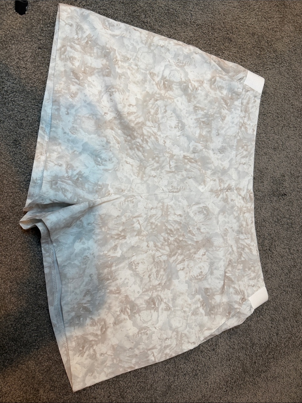 Women's Light Beige Patterned Athletic Shorts